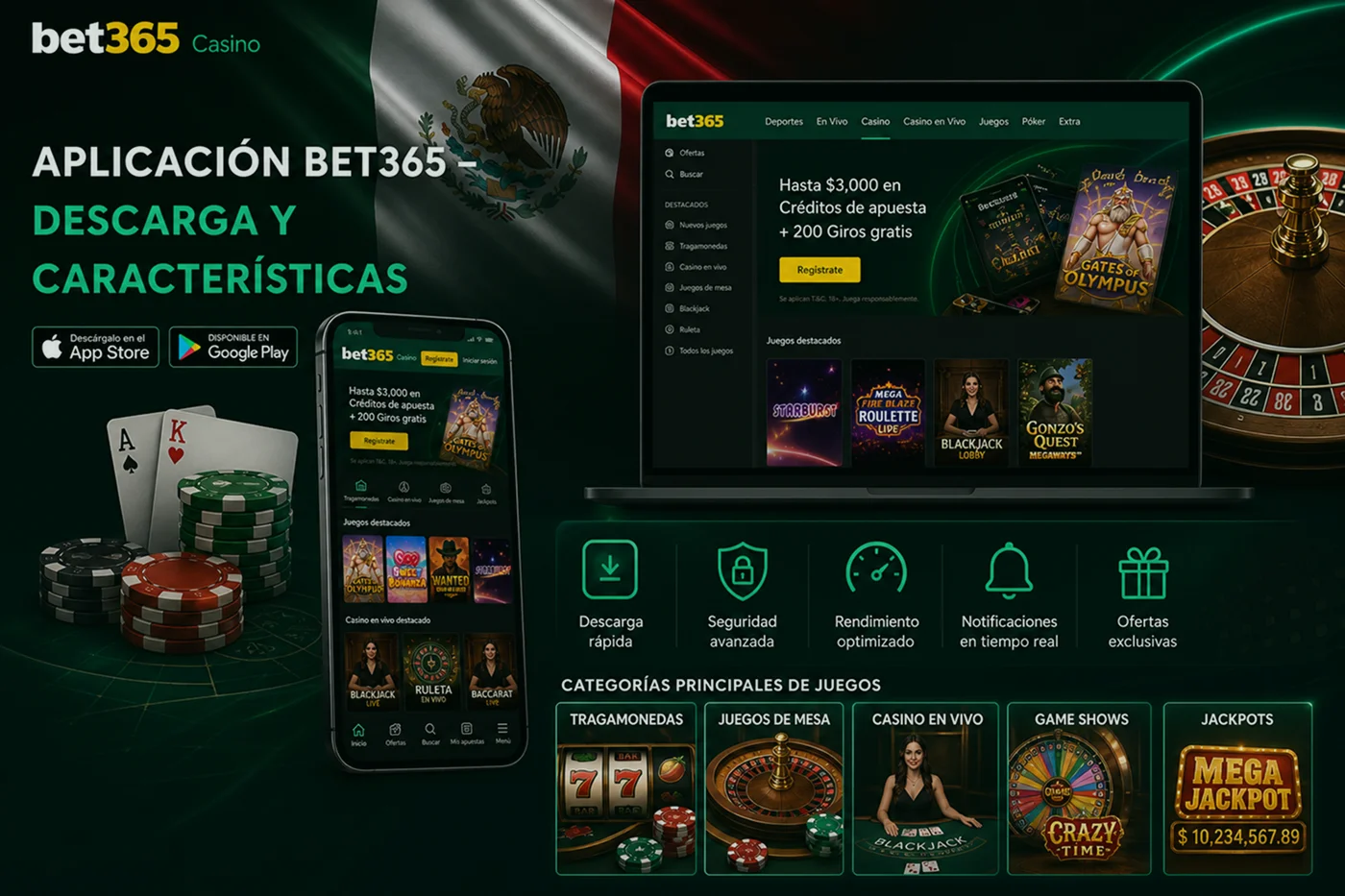 Aplicación Bet365 Casino con descarga móvil