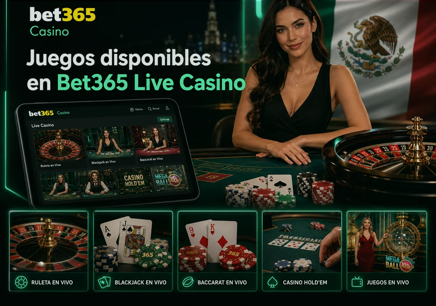 Juegos disponibles en Bet365 Live Casino